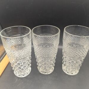 Vtg Set of 3 Wexford Clear 16 Oz Iced Tea Tumbler Glasses Anchor Hocking 6.25"